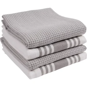 KAF Home Madison Set of 4 Absorbent, Durable and Soft Kitchen Towels |- 18" x 28"